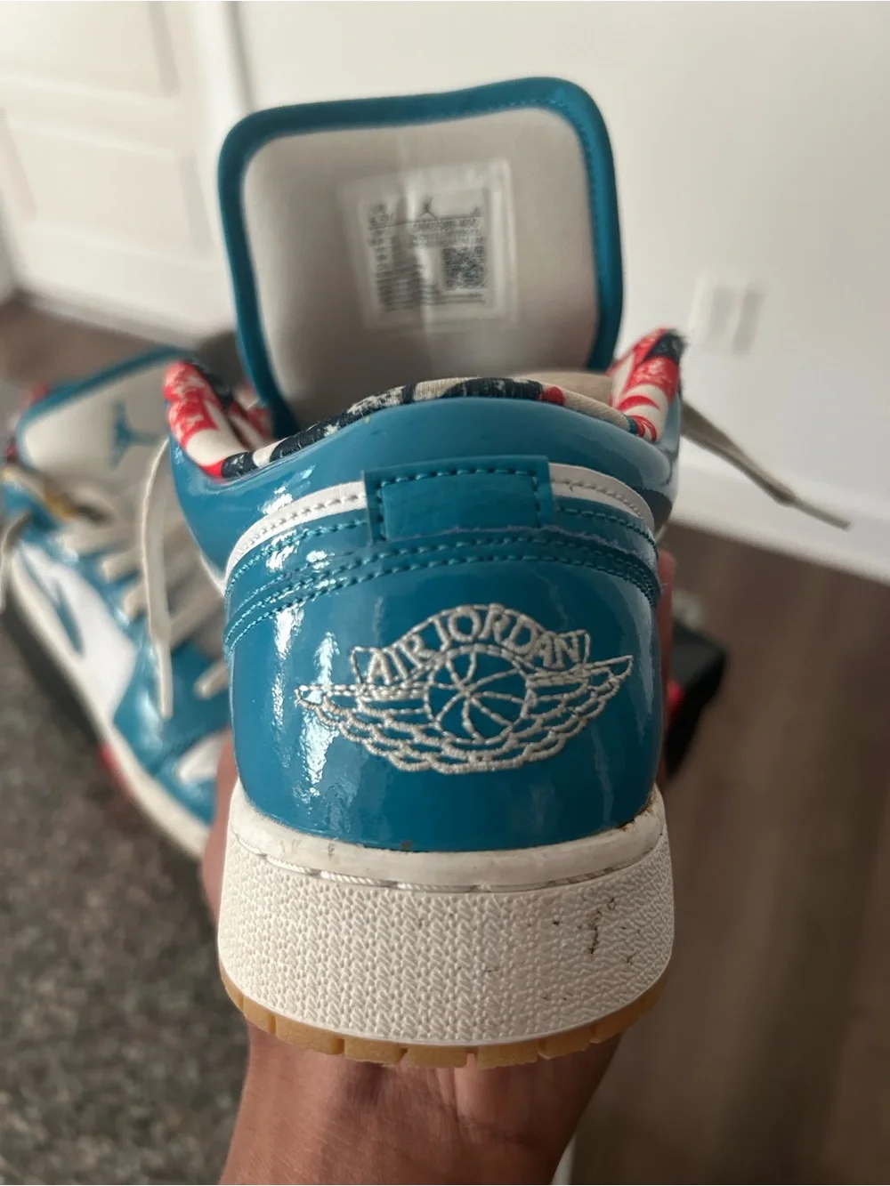 Kids' Low-Top Sneakers in Teal and White